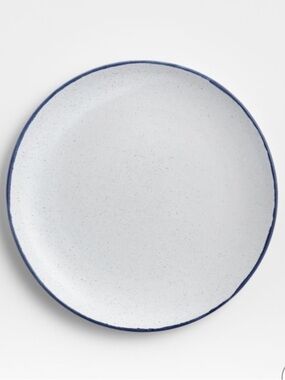 New! Crate&Barrel Lina Matte Blue Stripe Salad Plate